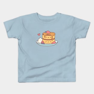 Cute Japanese Style Fluffly Pancakes Doodle Kids T-Shirt